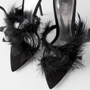 Zara ‘Blue Collection’ Feathered Heels